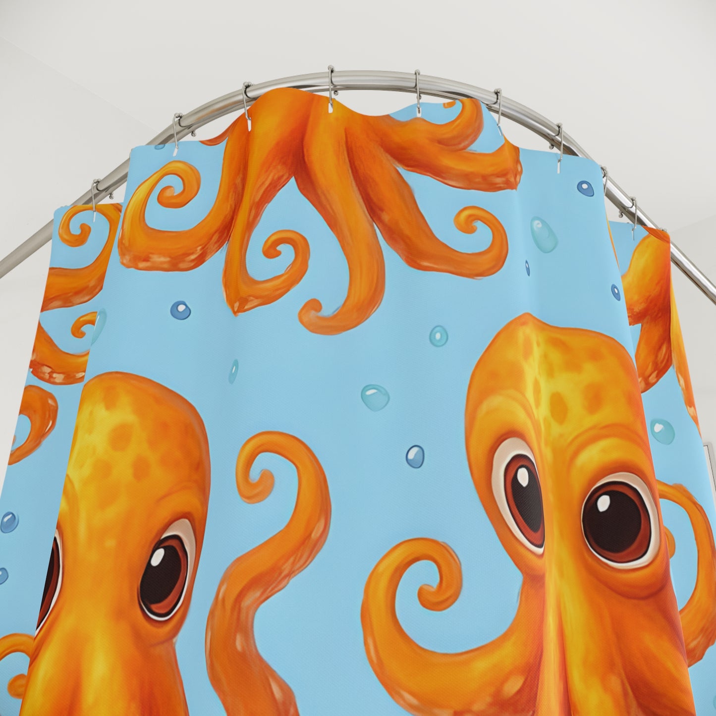 Playful Octopus Shower Curtain - Vibrant Bathroom Decor for Ocean Lovers