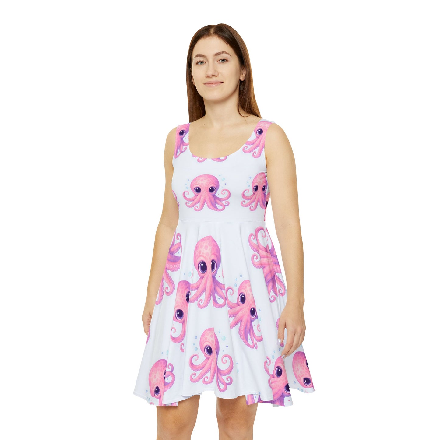 Cute Octopus Women's Skater Dress, Casual Summer Dress, Beach Outfit, Gift for Her, Trendy Dresses, Fun Fashion