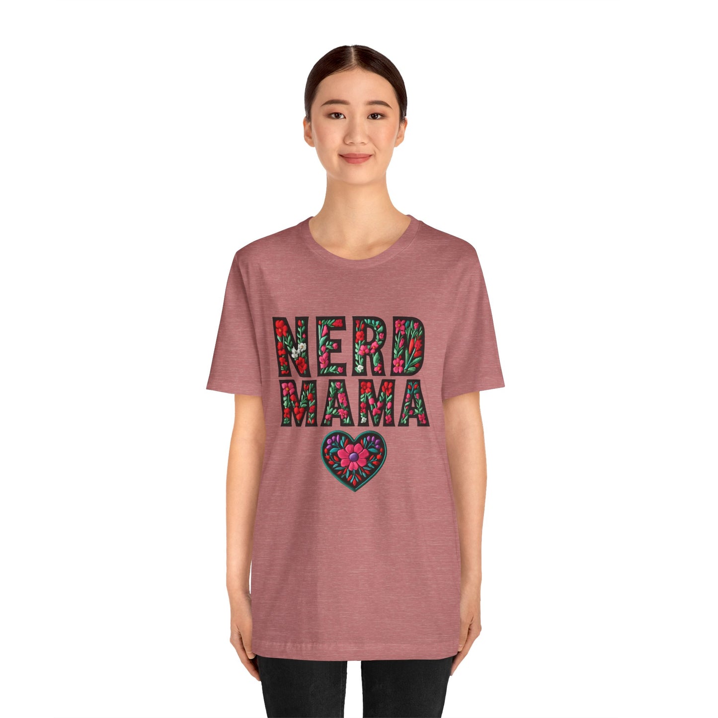 Floral Nerd Mama Tee - Unisex Short Sleeve T-Shirt for Proud Moms