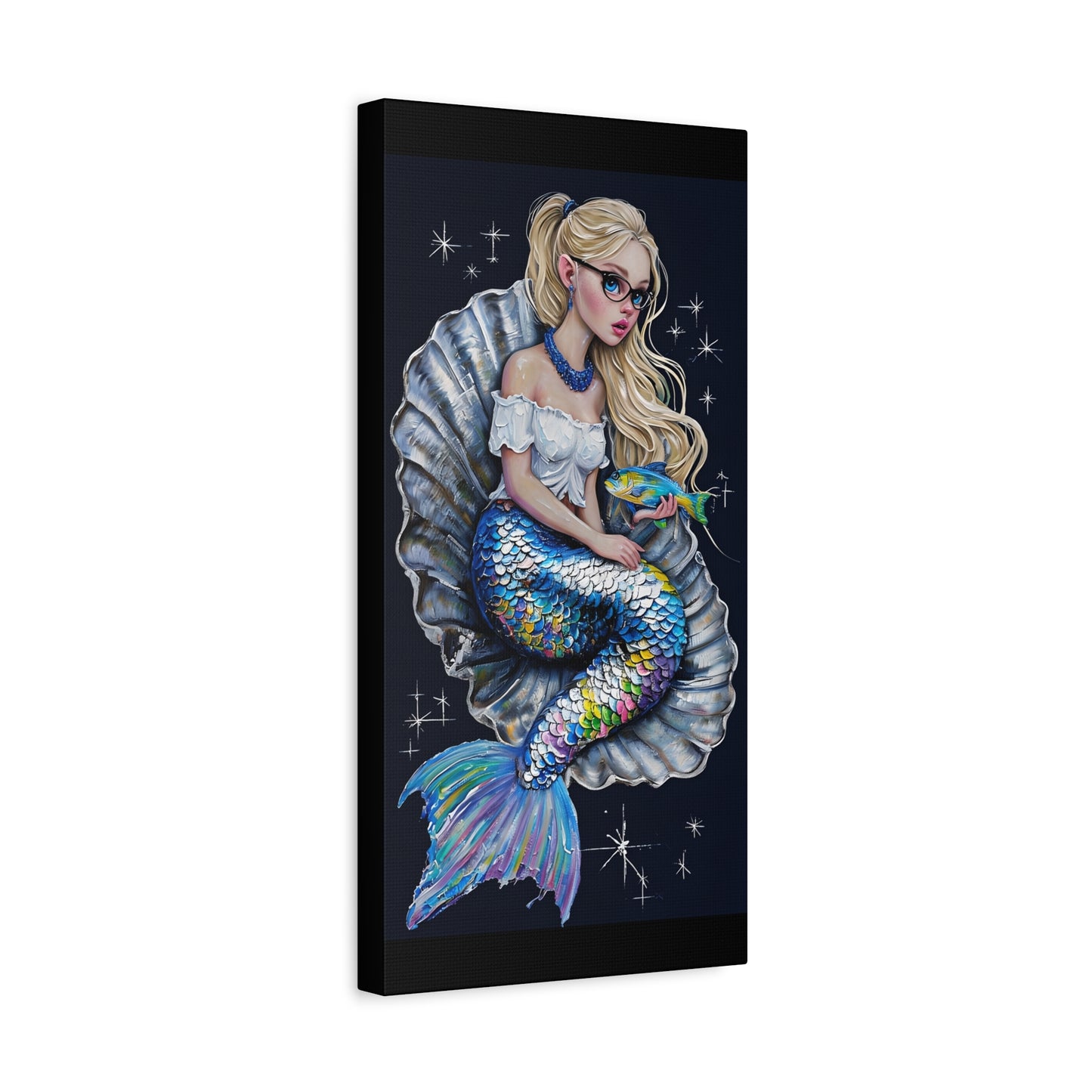 Mermaid Wall Art Canvas, Fantasy Decor, Ocean Lover Gift, Unique Home Accent, Coastal Artwork, Nautical Style Decor
