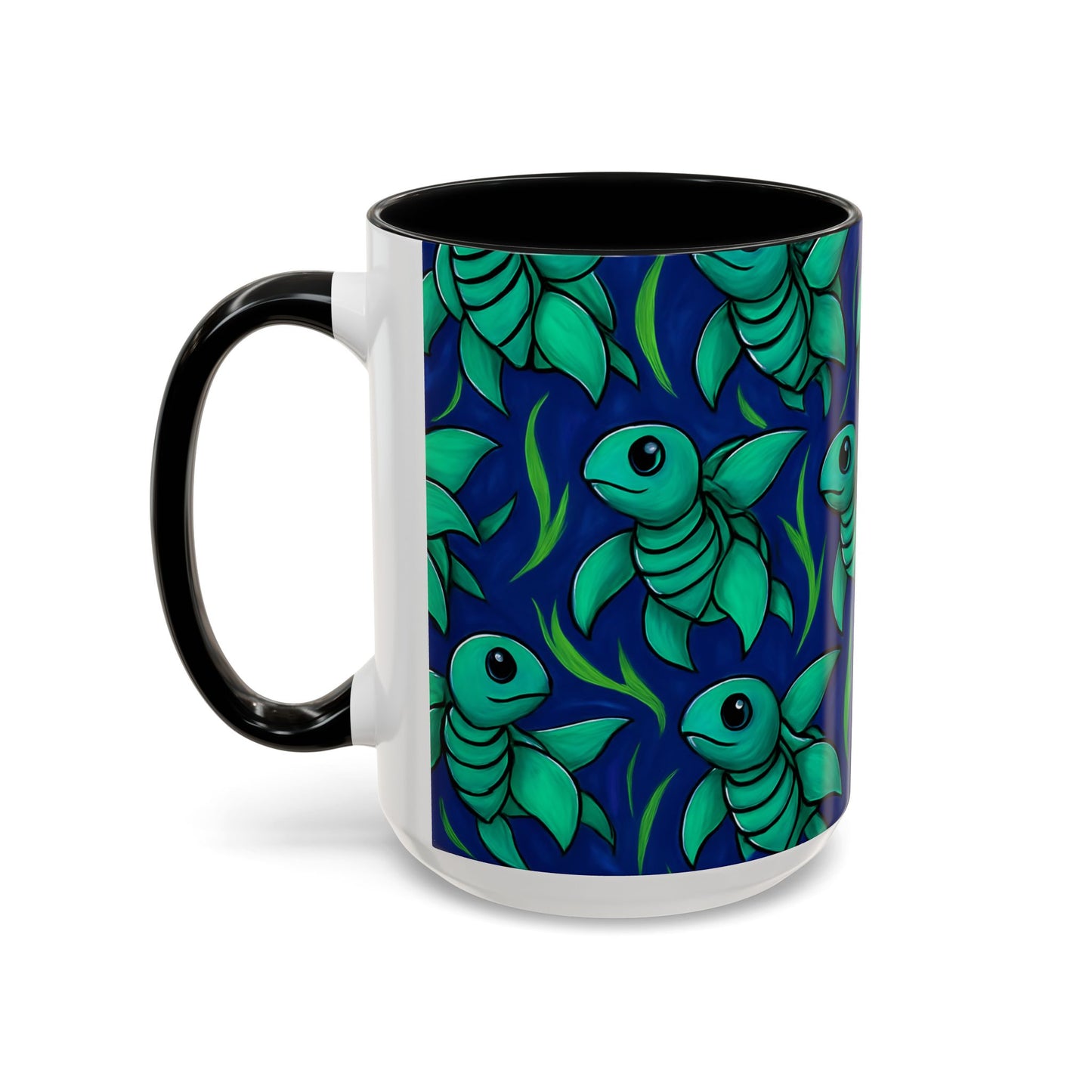 Whimsical Sea Turtle Accent Coffee Mug - 11/15oz