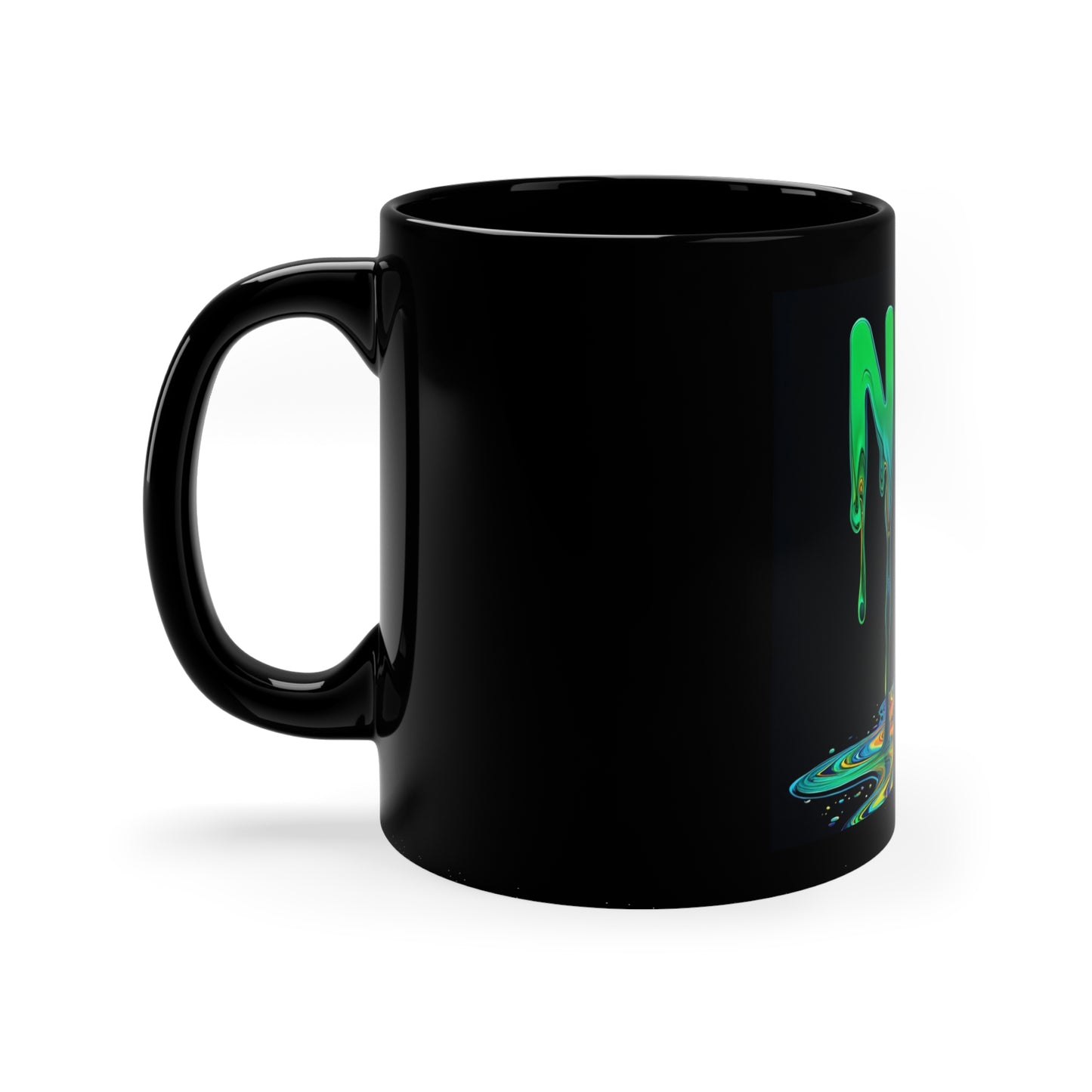 Nerdy Drip Coffee Mug – 11oz Black Mug for Fun-Loving Geeks, Perfect Gift for Holidays