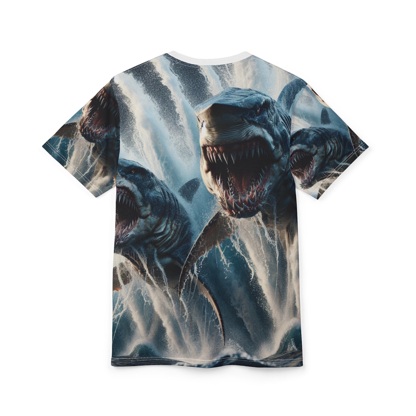 Epic Shark Attack Unisex Cut & Sew Tee - Perfect for Ocean Lovers and Adventurers