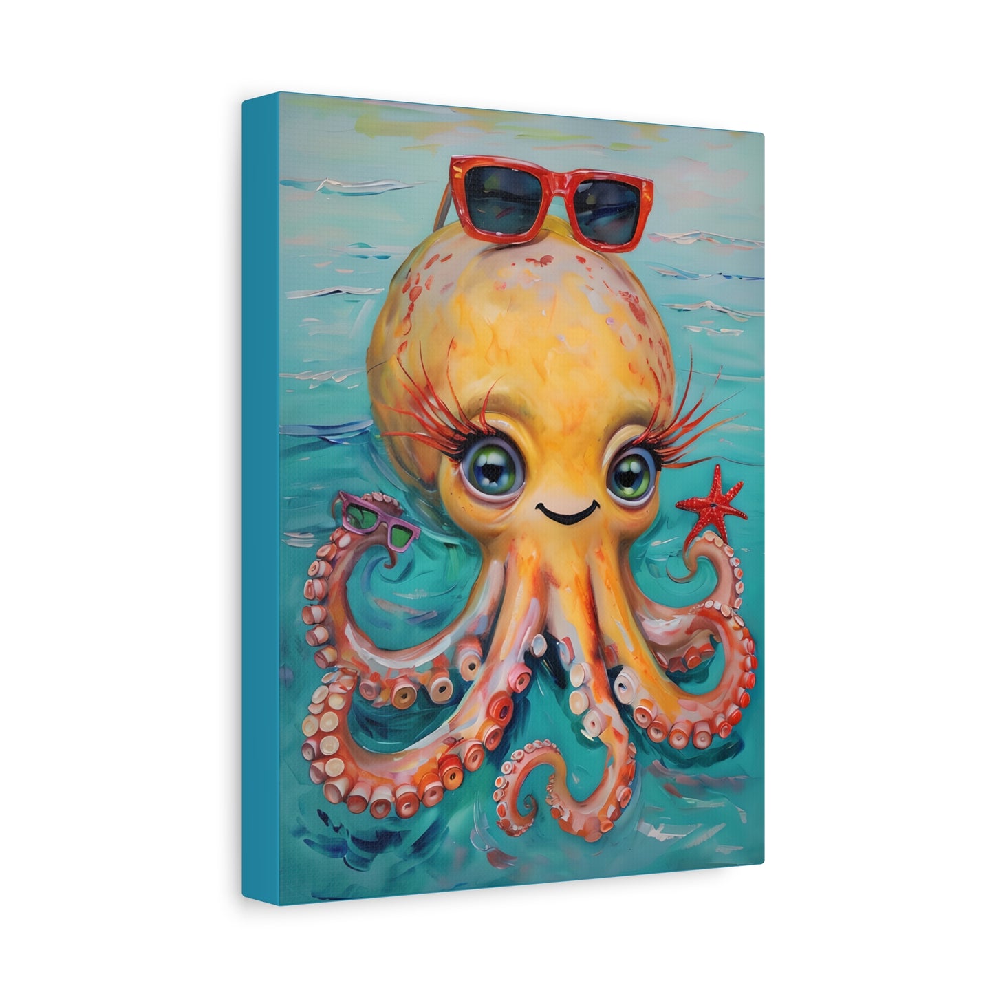 Whimsical Octopus Canvas Print, Cute Ocean Art, Nautical Wall Decor, Beach House Decor, Kids Room Art, Fun Gift Idea