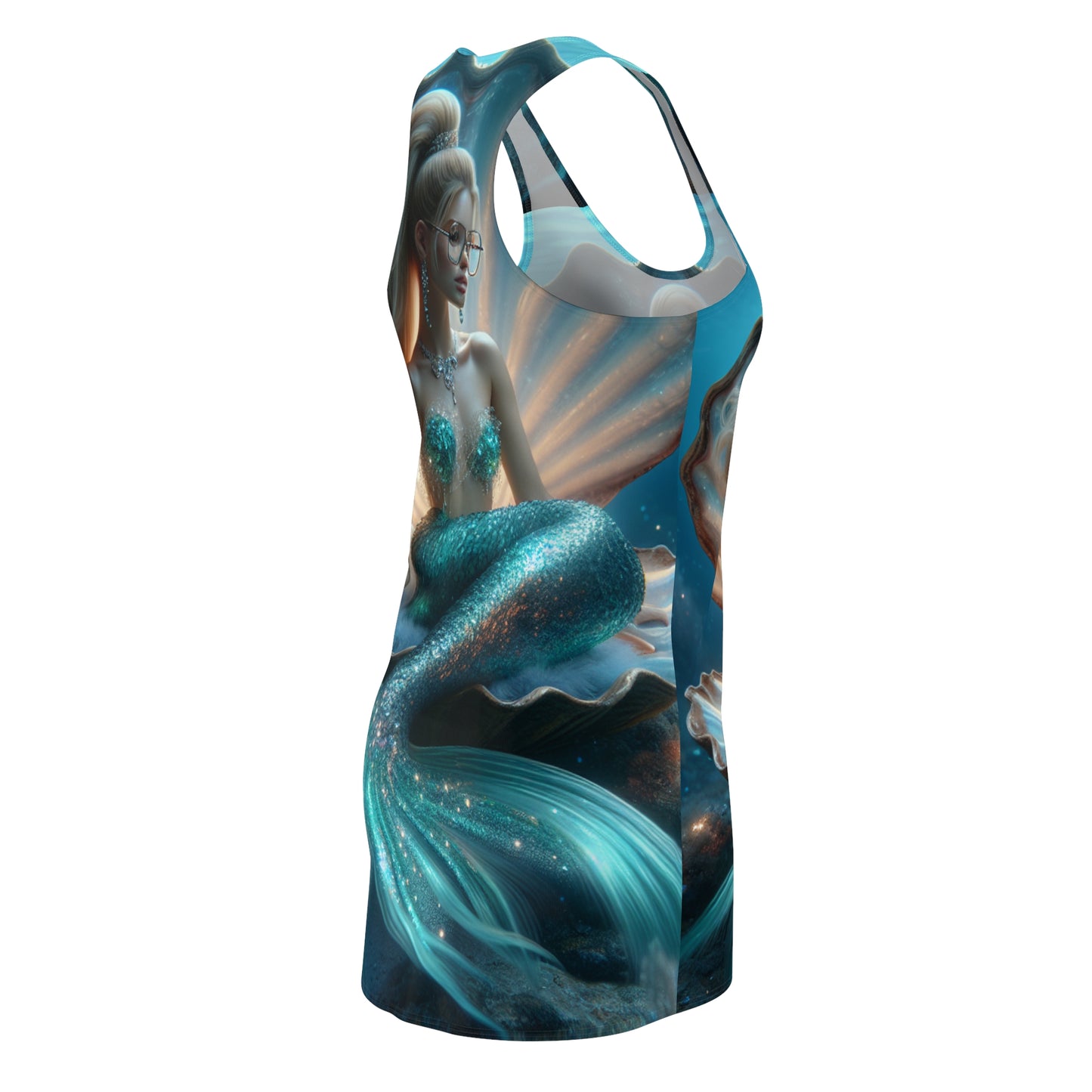 Mermaid Fantasy Racerback Dress, Summer Dress, Beach Cover-Up, Pool Party Outfit, Gift for Her, AOP Dress