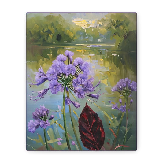 Floral Canvas Wall Art, Purple Flower Print, Home Decor, Nature Artwork, Gift for Her, Summer Vibes, Living Room Wall Decor