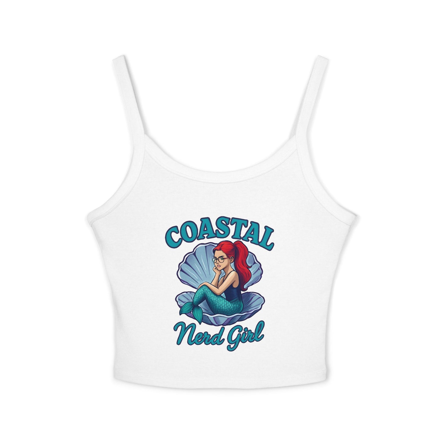 Coastal Nerd Girl Spaghetti Strap Tank Top - Summer Vibes Essential