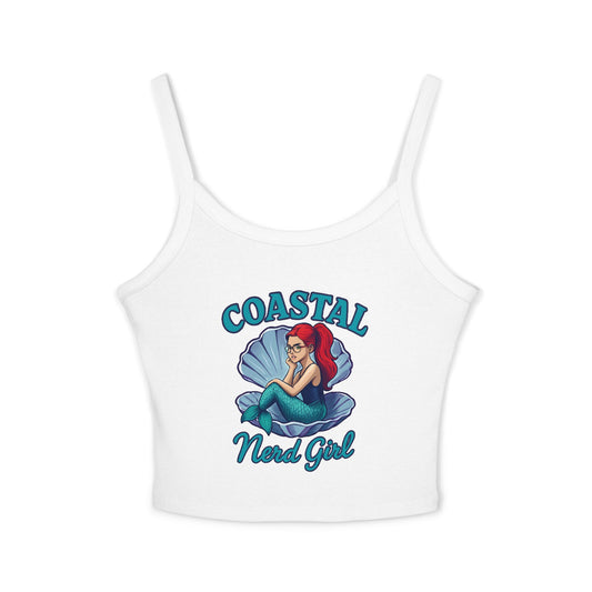 Coastal Nerd Girl Spaghetti Strap Tank Top - Summer Vibes Essential