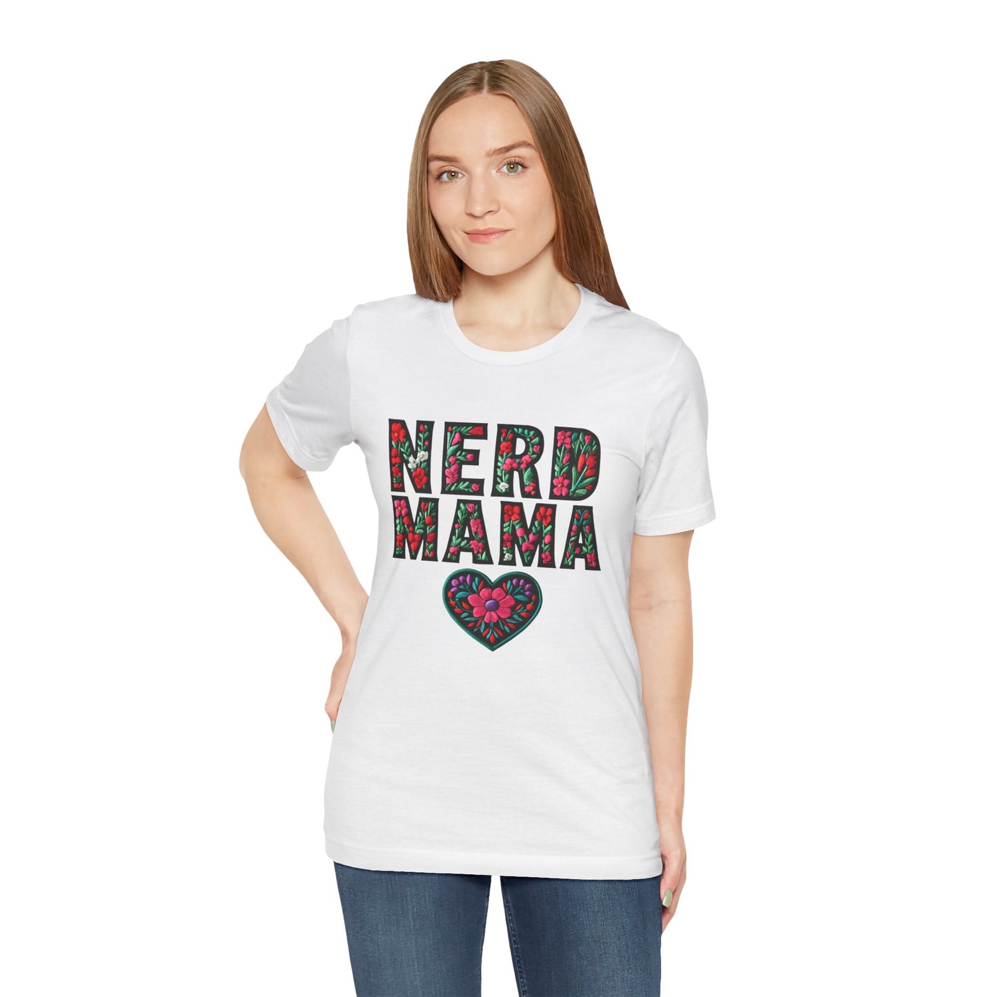 Floral Nerd Mama Tee - Unisex Short Sleeve T-Shirt for Proud Moms