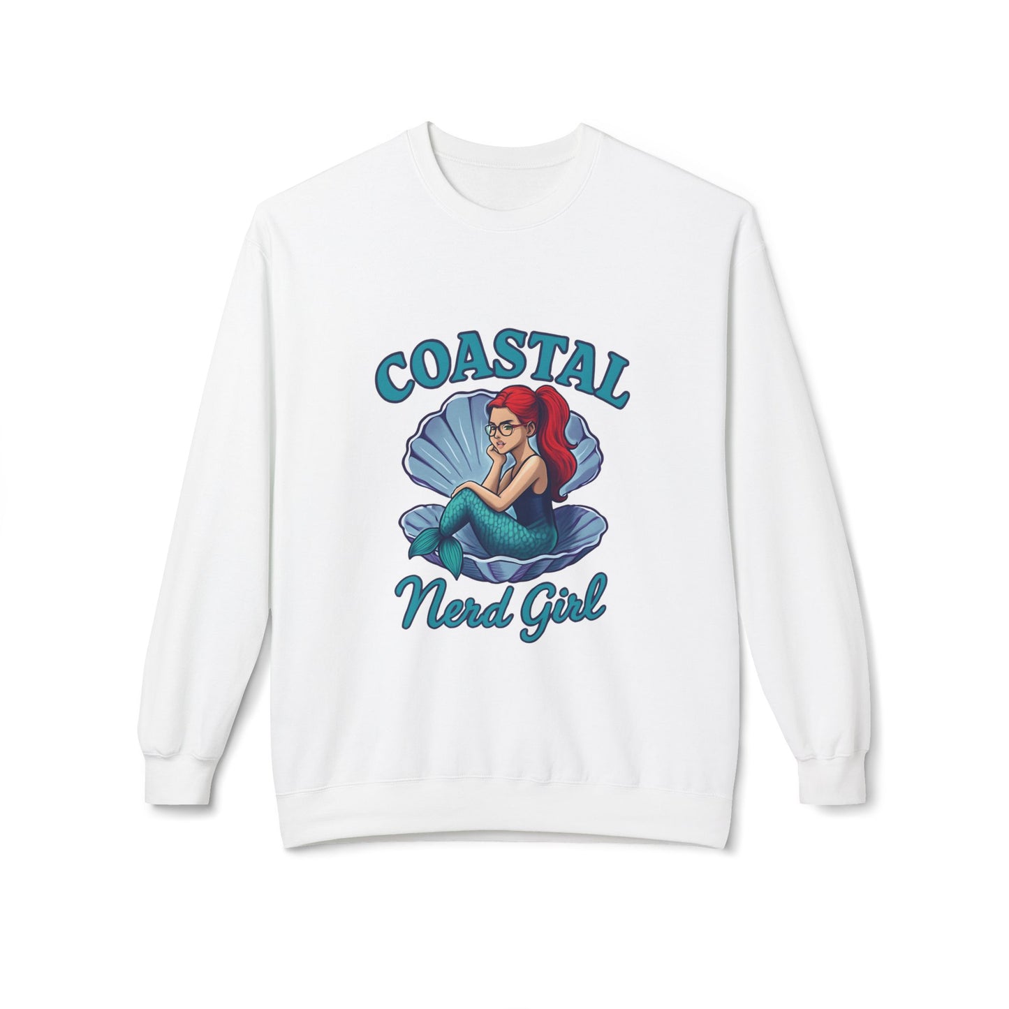 Coastal Nerd Girl Sweatshirt - Unisex Midweight Crewneck