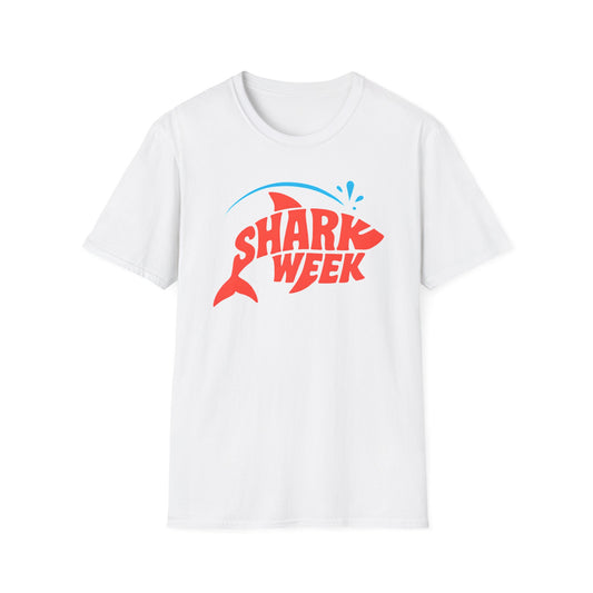 Shark Week Unisex Softstyle T-Shirt, Summer Beachwear, Ocean Lover Gift, Unique T-Shirt, Fun Graphic Tee, Casual Summer Style