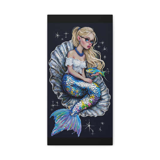 Mermaid Wall Art Canvas, Fantasy Decor, Ocean Lover Gift, Unique Home Accent, Coastal Artwork, Nautical Style Decor