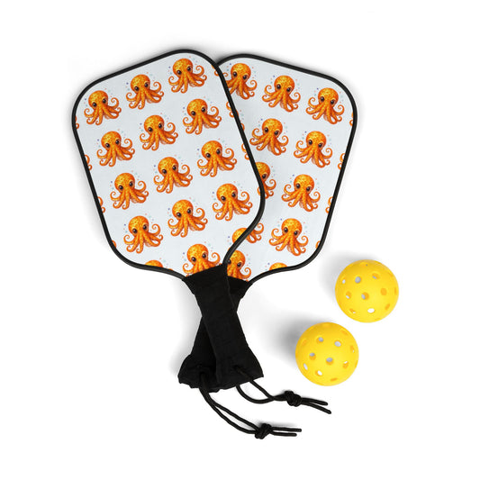 Whimsical Octopus Pickleball Set - Fun Paddles & Balls for Play