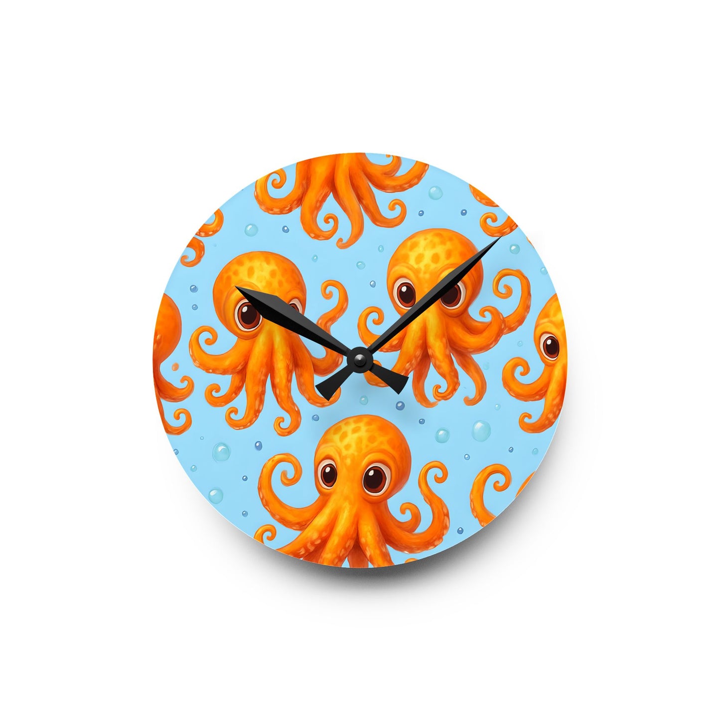 Whimsical Octopus Acrylic Wall Clock - Fun Home Decor for Ocean Lovers