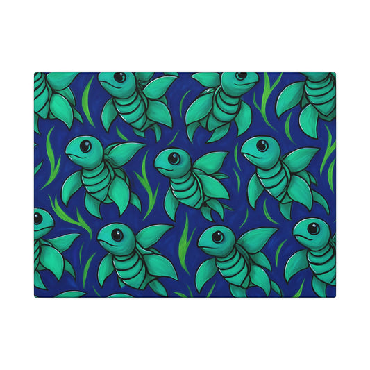 Whimsical Turtle Art Canvas Print