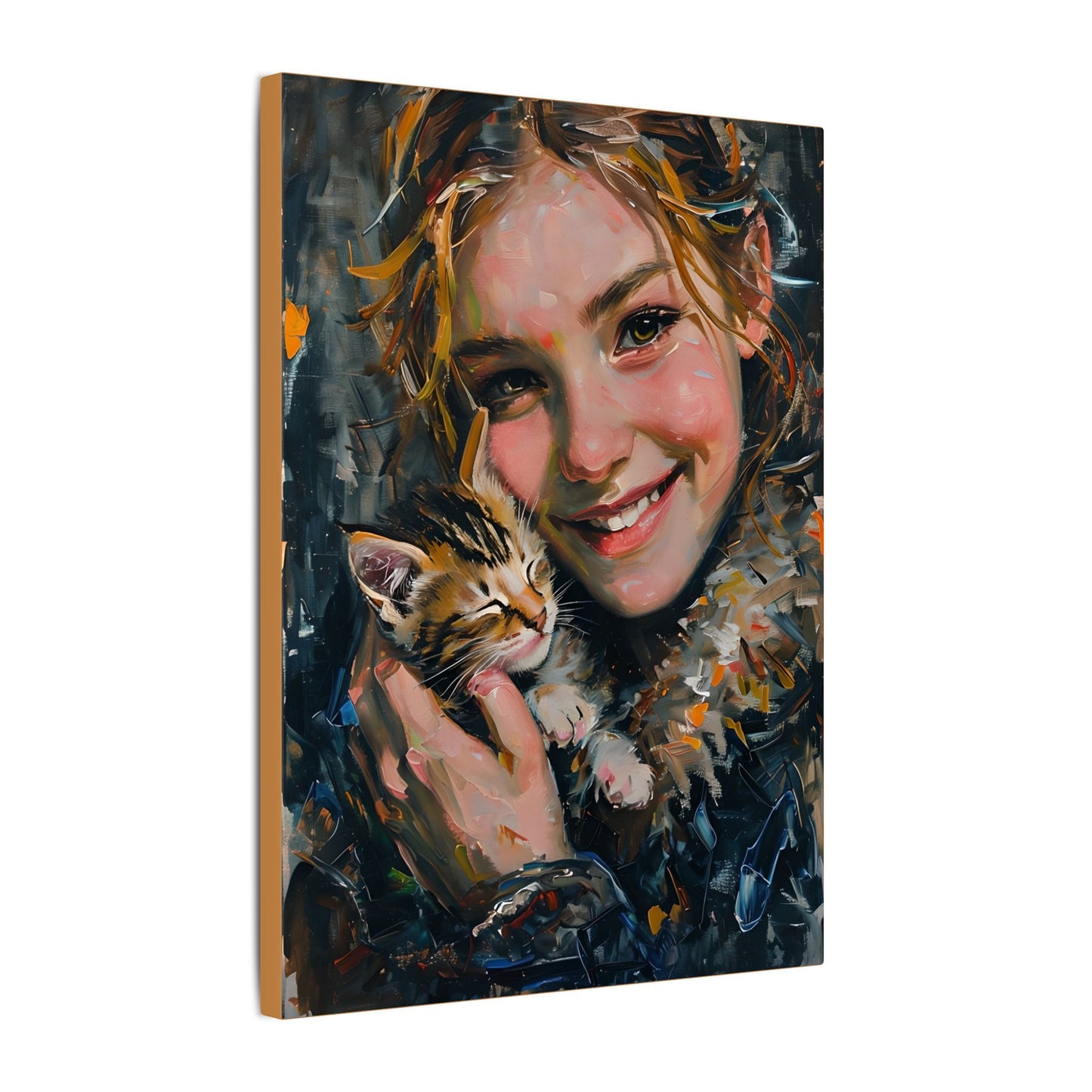 Heartwarming Pet Portrait Matte Canvas Art, Cat Lover Decor, Gift for Animal Lovers, Home Wall Art, Cat Artwork