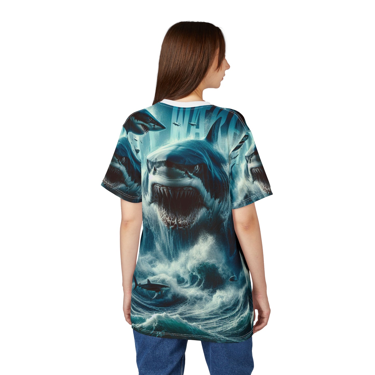 Oceanic Shark Graphic Tee - Bold Unisex Cut & Sew Shirt for Shark Lovers