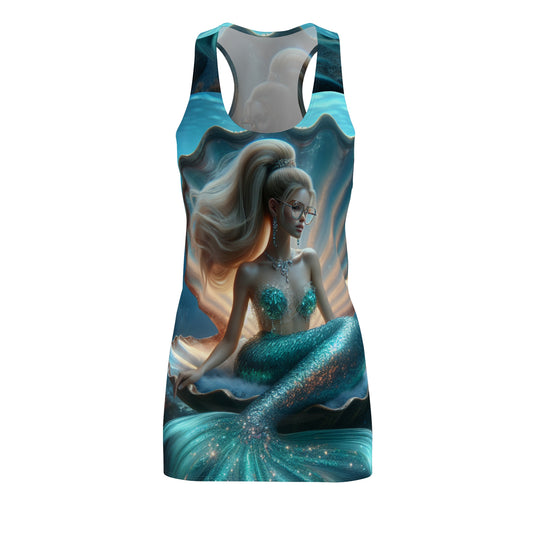 Mermaid Fantasy Racerback Dress, Summer Dress, Beach Cover-Up, Pool Party Outfit, Gift for Her, AOP Dress