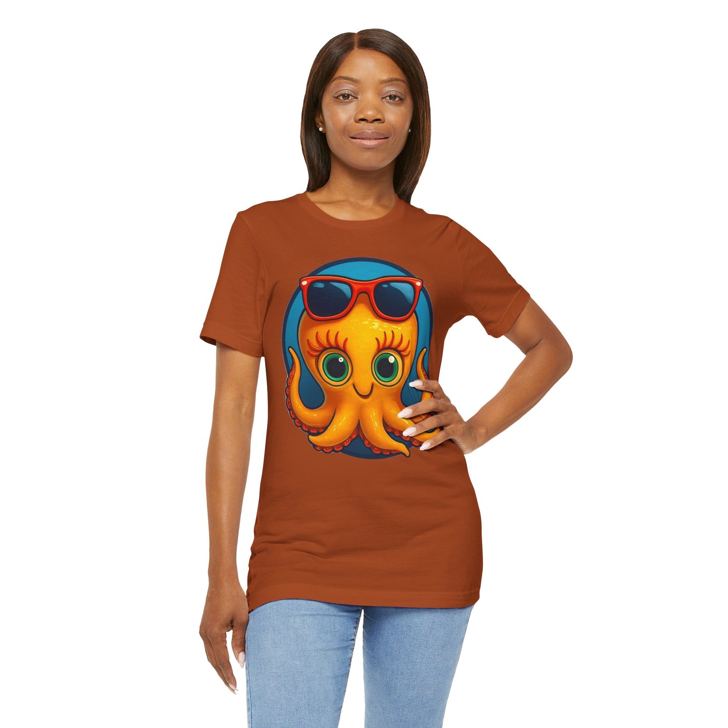Cool Octopus Graphic Tee - Fun Unisex Jersey Short Sleeve T-Shirt