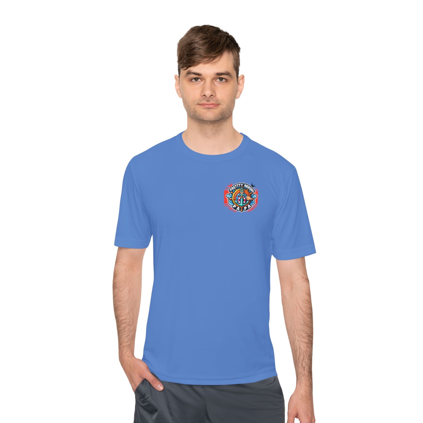 Nerdy Papa Tee, Fun Family Gift, Unisex Performance Shirt, Geeky Dad Apparel, Funny Father's Day Shirt, Summer Sports Tee