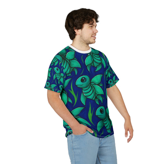 Whimsical Sea Turtle Unisex Cut & Sew Tee, Ocean Vibes Tee, Beachwear, Gift for Fish Lovers, Summer Style Shirt, Unique Graphic Tee