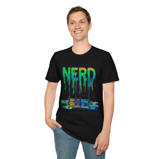 Nerd Vibes Unisex Softstyle T-Shirt - Colorful Dripping Design