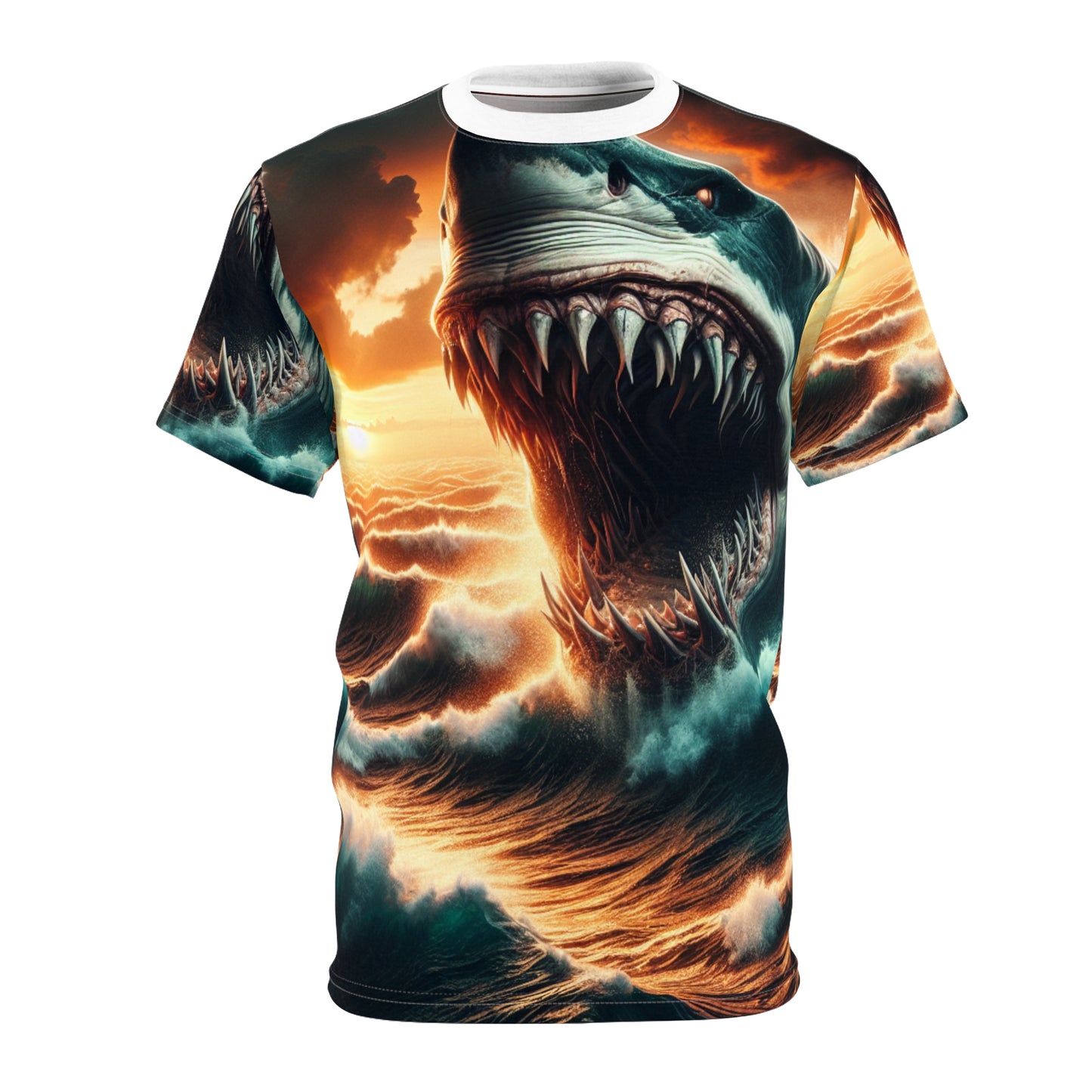 T-Shirt with Shark Graphic, Ocean Design Tee, Unisex Sea Creature Apparel, Beach Vacation Shirt, Summer Casual Wear