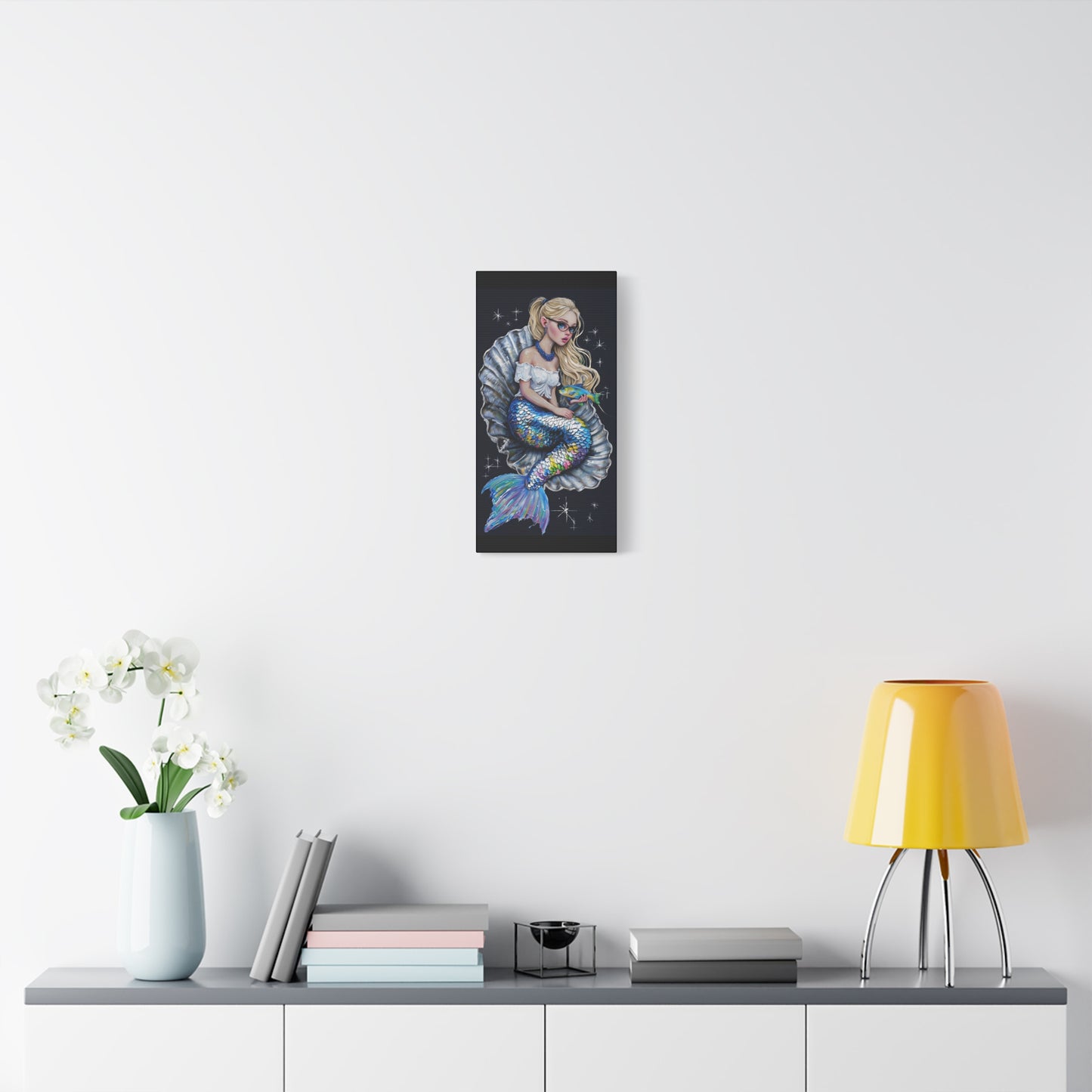 Mermaid Wall Art Canvas, Fantasy Decor, Ocean Lover Gift, Unique Home Accent, Coastal Artwork, Nautical Style Decor