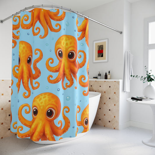 Playful Octopus Shower Curtain - Vibrant Bathroom Decor for Ocean Lovers