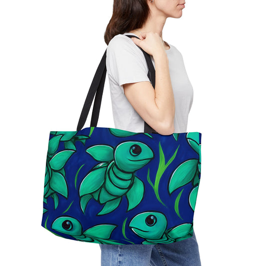 Whimsical Sea Turtle Pattern Weekender Tote Bag for Beach Trips & Travel