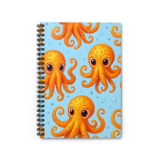 Cute Octopus Spiral Notebook - Ruled Lined Journal for Kids & Marine Lovers