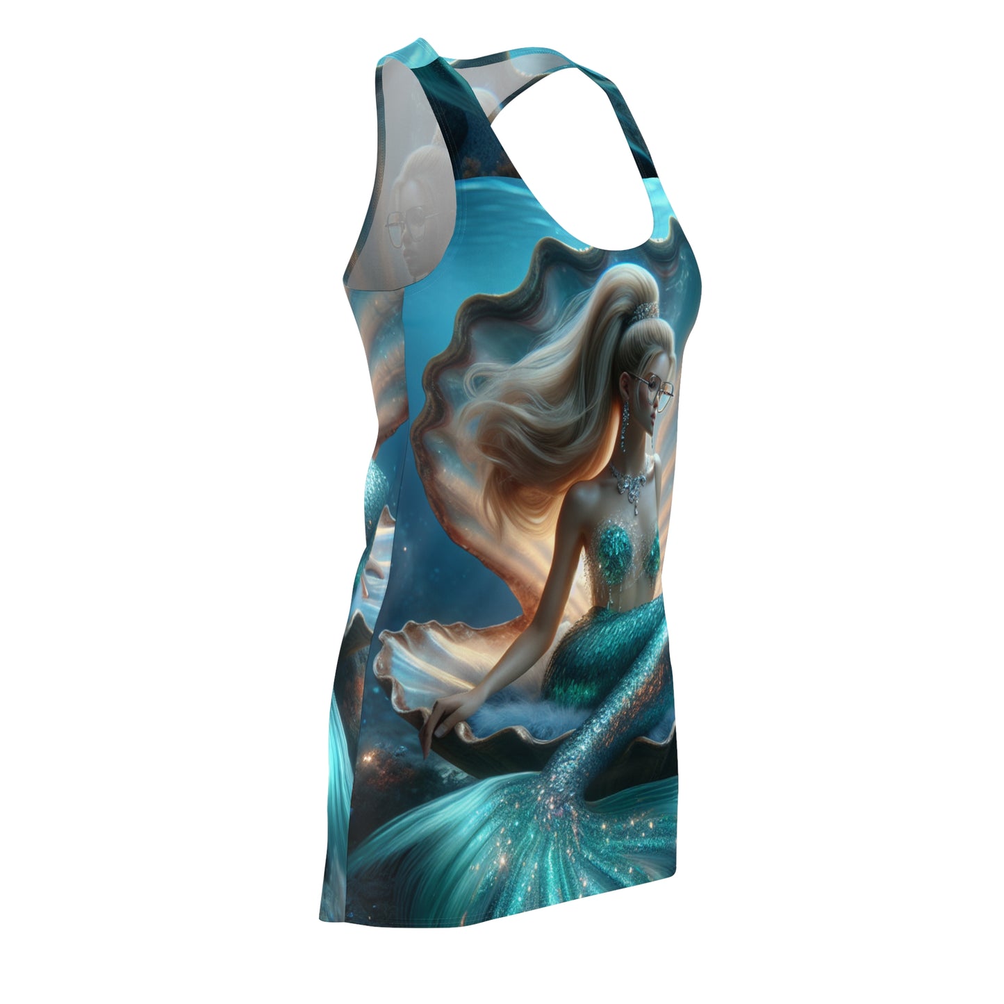 Mermaid Fantasy Racerback Dress, Summer Dress, Beach Cover-Up, Pool Party Outfit, Gift for Her, AOP Dress