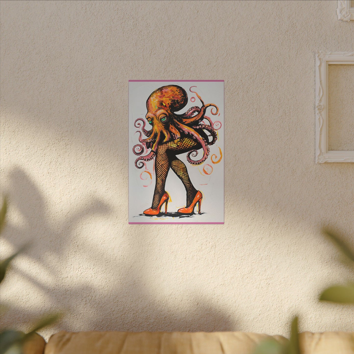 Whimsical Octopus Canvas Art, Unique Home Decor, Ocean Lover Gift, Nautical Theme Wall Art, Quirky Art Piece