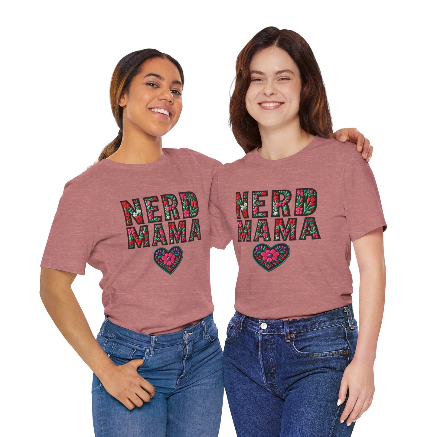 Floral Nerd Mama Tee - Unisex Short Sleeve T-Shirt for Proud Moms