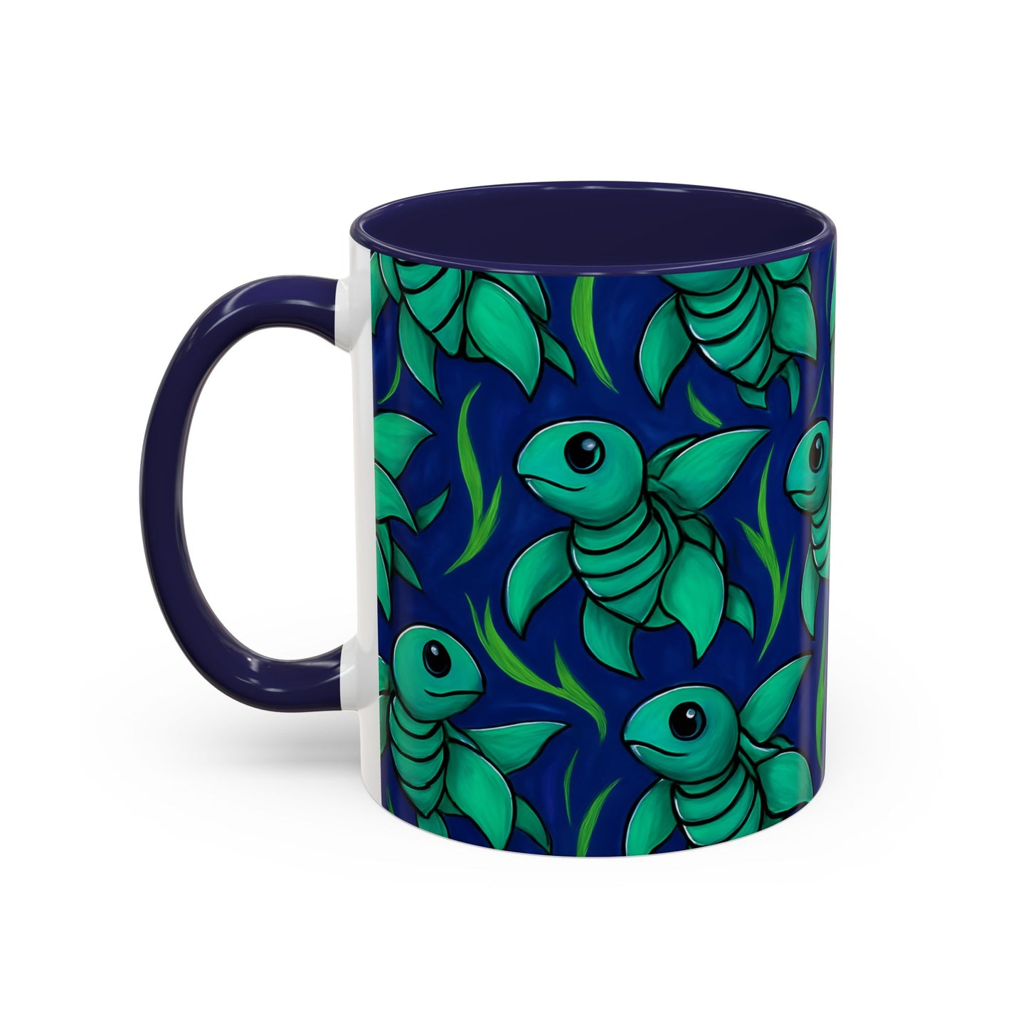 Whimsical Sea Turtle Accent Coffee Mug - 11/15oz