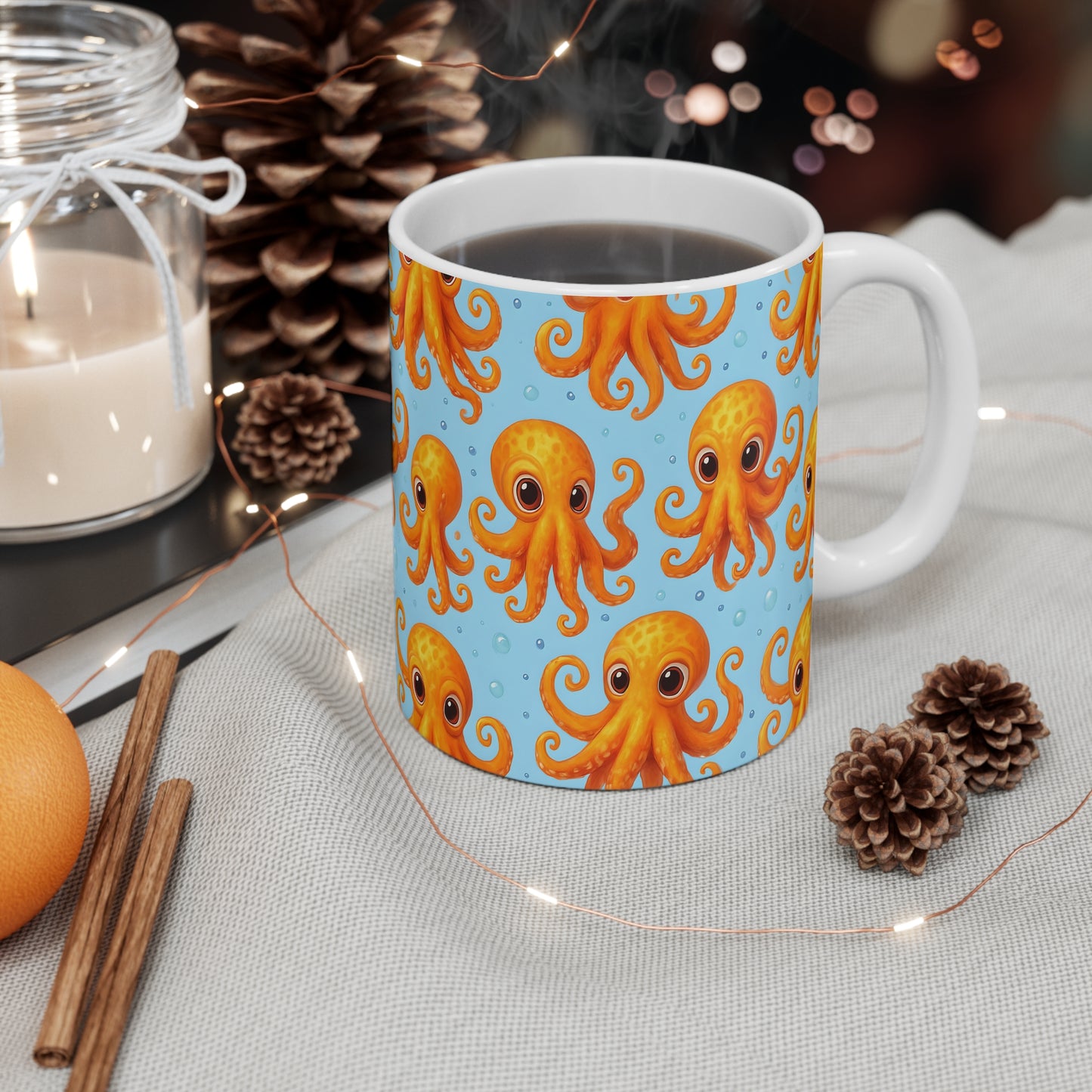 Cute Octopus 11oz Mug - Colorful Sea Creature Design for Ocean Lovers