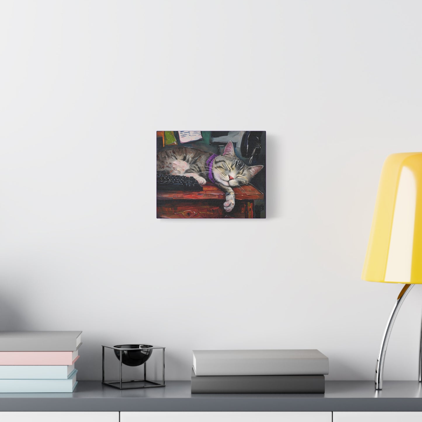 Cozy Cat Canvas, Cat Decor, Feline Artwork, Home Decor, Cat Lover Gift, Relaxed Vibe Art, Gift for Cat Lovers