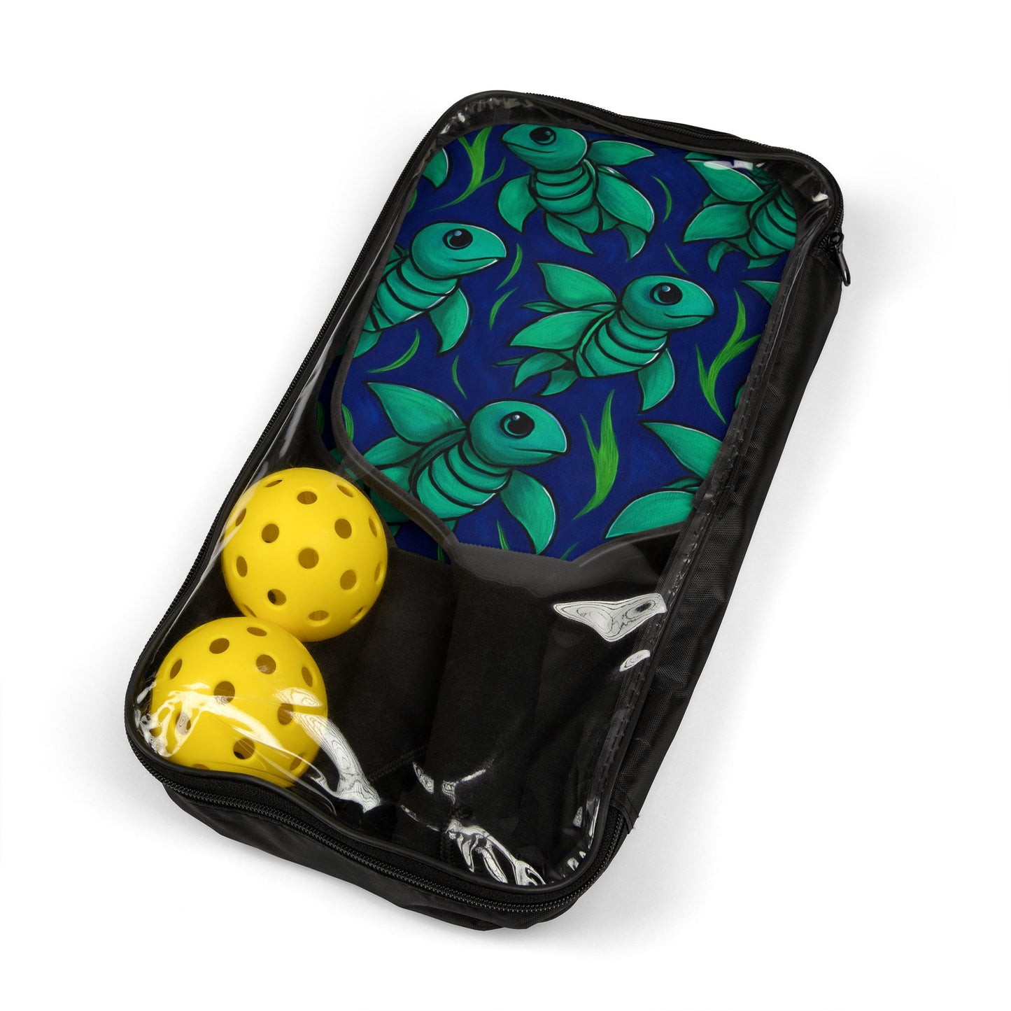 Whimsical Sea Turtle Pickleball Paddle Set with Balls - Fun & Vibrant Design for Enthusiasts